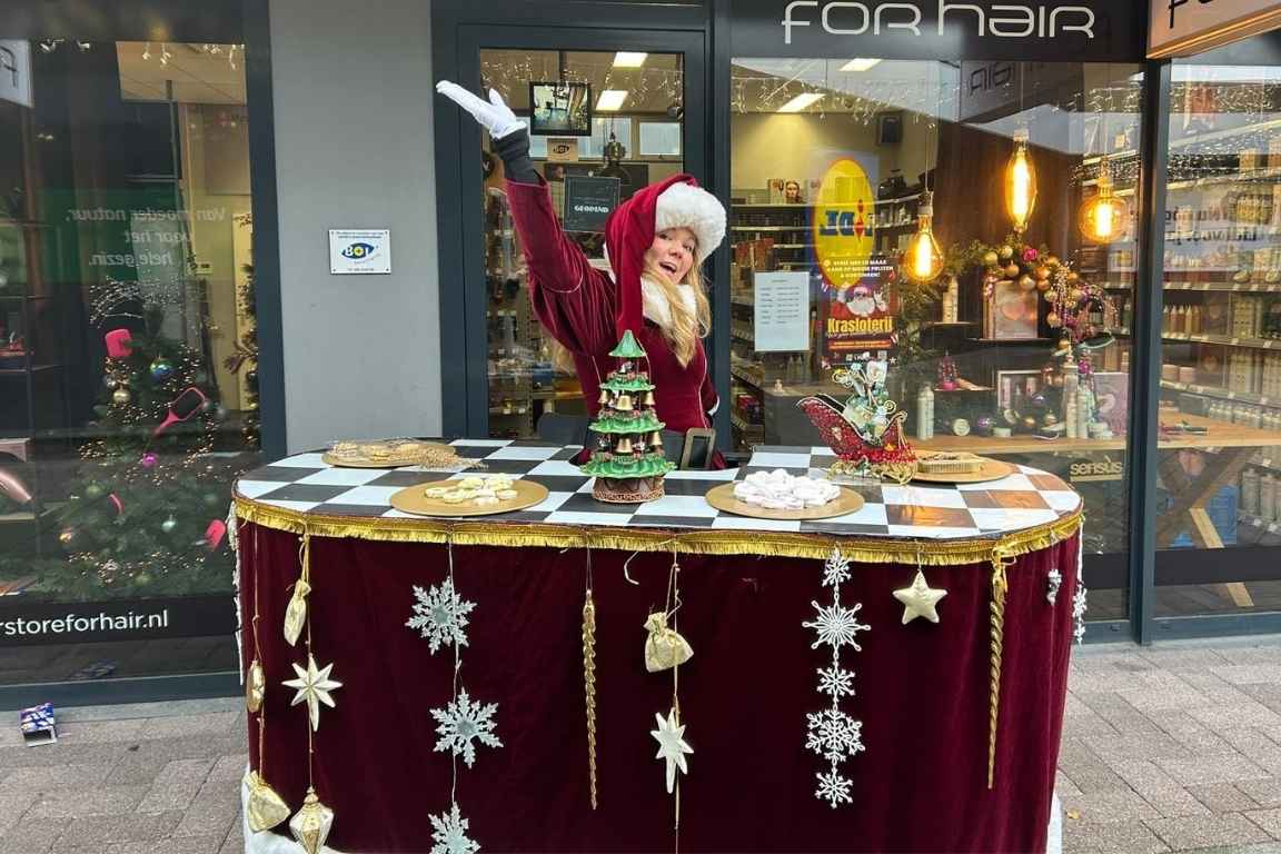 wandelende snoeptafel, www.kerst-entertainment.nl